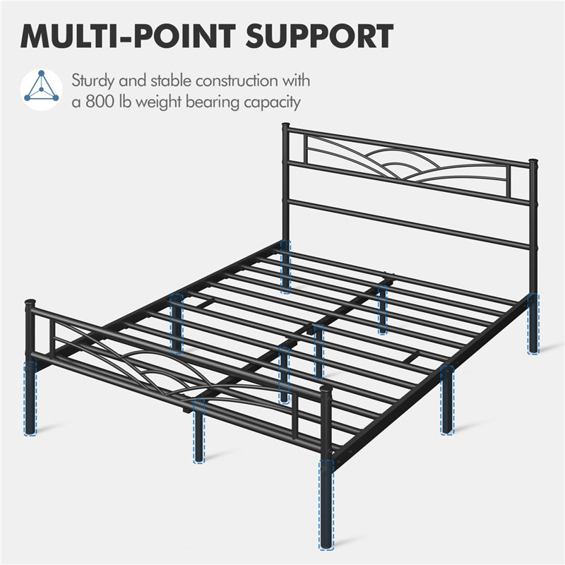 Lark Manor Andray Metal Platform Bed Mattress Foundation with Cloud